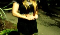 Sneaking out and peeing in a public park