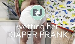 Wetting her diaper prank