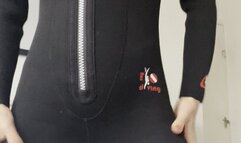 Thick scuba wetsuit rubber mask and gasmask tease