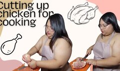 Cutting up chicken for cooking Part 1