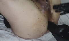 Monster dildo and fisting my slave