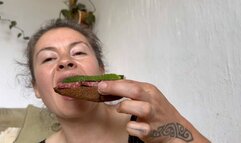 eating summer sandwich