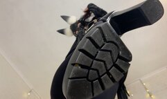 Platform heels worship and trample