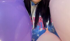 poping balloons with needle myllar and latex