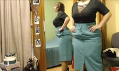 Pretending to be skinny ~ Exposing her fatness