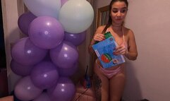 Game with beach ball and balloon