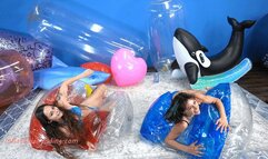 Momo and Jessie Deflate Many Inflatables 4K (3840x2160)