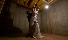 Bride Rosie Lynn slave training in dungeon