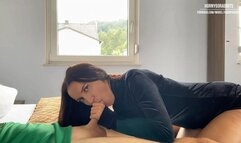 Girlfriend was fucked hard in a velvet skirt and cummed on it