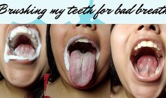 Brushing my teeth for bad breath