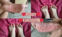 Happy Valentine's Day: writing it on my feet