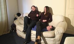 Hannah & Ariana Sit On Their Slave (4K)