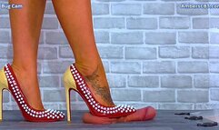Castrating His Balls Under My Candy Crush Heels - Bug Cam - A137BUG