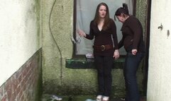 Ariana & Hannah Stomp A Bunch Of Stuff In The Yard 2