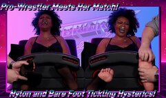 Pro-Wrestler Meets Her Match! - Nylon and Bare Foot Tickling Hysterics!