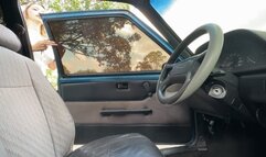 Karlotta in a white blouse makes sexy bounces