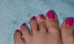 Pink pedicure and masturbation