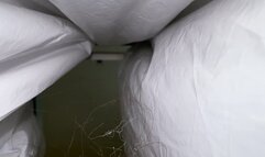 POV in Her Trash Can While She Does Her Makeup – 4K Close-Up with Hair, Pads & Trash