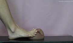 Long toes crushing big balls dildo