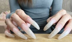 #192 - Long natural claws tapping table