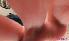 Tiny Man Smother Peyton Rhodes (HD MP4): Toe Spread, Breast Smother, Extreme Close-ups