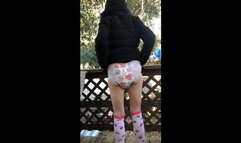 Using my Goodnites diaper Outside for DaddyDom