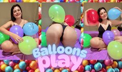 Playing, rubbing, sitting and popping balloons