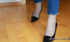 Heels and grey stockings