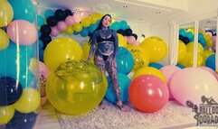 Caro pops a lot of Custom printed Balloons with her Fingernails HD Version