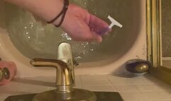 Shaving "down there" in slow-mo