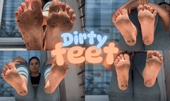 Dirty feet whit ground