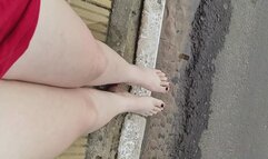 playing with my feet in public