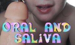 Oral with dildo with lots of saliva