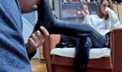 Total submission to Mistress' boots