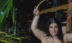 Rope jumping while tits out Luisa