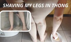 Shaving My bbw's legs just in thong