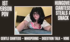 Hungover Giantess Steals A Snack