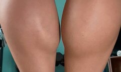 Muscle Worship and Measurement Seated Backview Barefoot