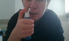 Spray in the nose, cough and phlegm