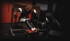 Ticklish Chiara | Cruel Feet and Armpits Tickling in Stocks