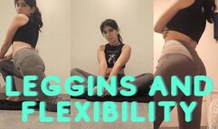 Doing flexibility exercises with leggins