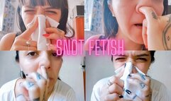 I blow my nose + I remove the snot