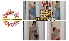 Eating A Bag Of Cheese Popcorn while Sitting On The Toilet Peeing