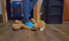 Blue sock teddy trample