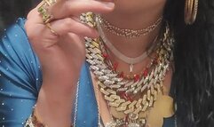 Anna Sparkle smoking cigar and dangling cigarete