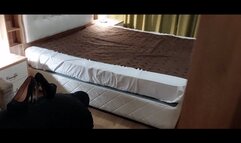 LUCKY SLAVE GETS A HANDJOB WITH CUM EATING