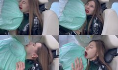 Airbag pressed her face (custom video)