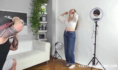 Babe from Slovakia shows her round ass