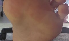 Under Desk POV Slippers and Soles