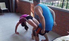 Hot gymnast training